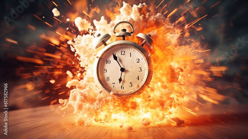 Exploding clock, running out of time