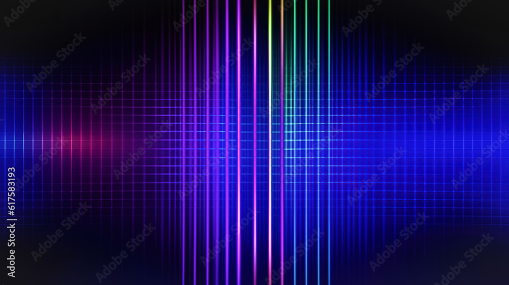 Glowing fiber optic strings, neon abstract background. The concept of connecting high-speed traffic technology