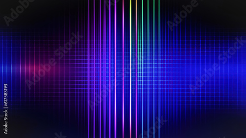 Glowing fiber optic strings, neon abstract background. The concept of connecting high-speed traffic technology