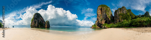 Beautiful horizontal panorama of Thailand beach Phra Nang