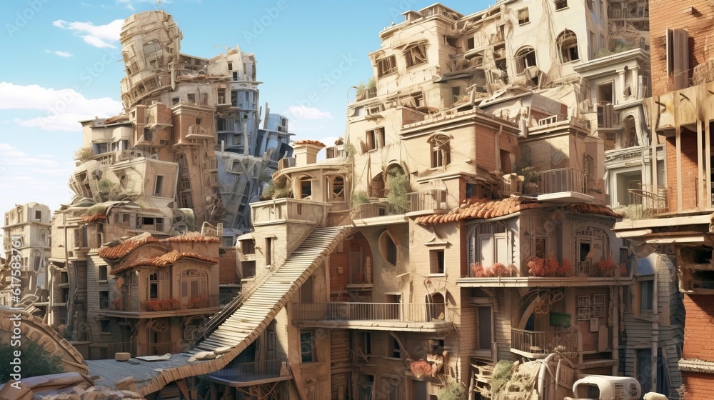 廃墟の街,Generative AI AI画像