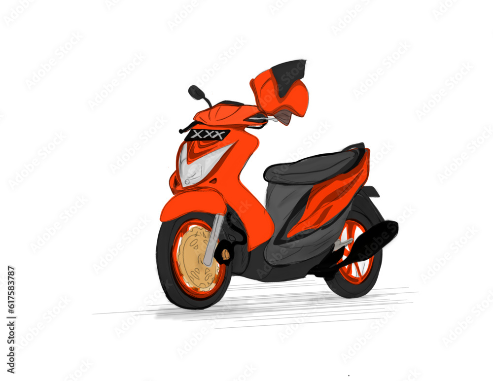 an automatic scooter motorized vehicle on a white background an automatic scooter motorized vehicle on a white background