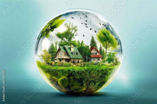 Illustration image, Nature and Sustainability, Eco-friendly Living and conservation, Concept art of Earth and animal life in different environments, Generative AI illustration © AITTHIPHONG