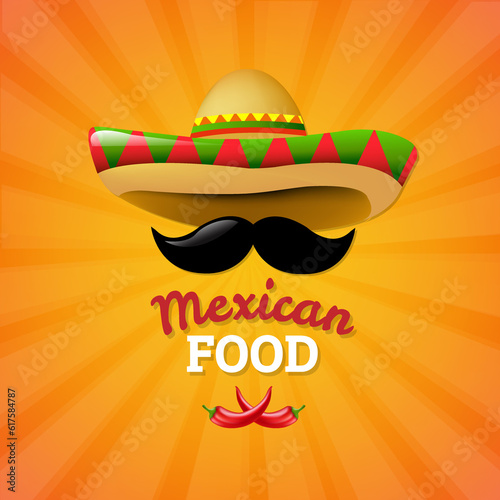 Mexican Food With Gradient Mesh, Vector Illustration