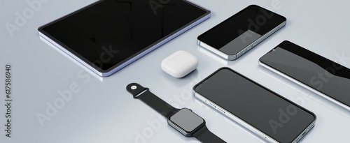 Foto 3D rendered Realistic Smart devices