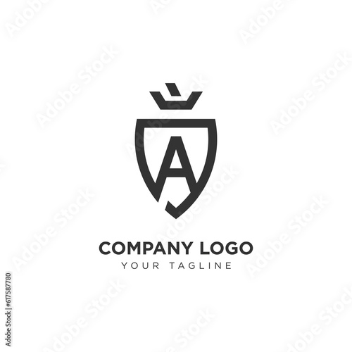 Logo Shield Vector for Company Industry With Alphabet