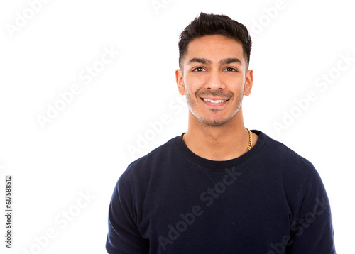 young indian man wearing dark blue sweater