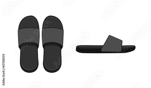 Slippers ( sandals ) vector template illustration