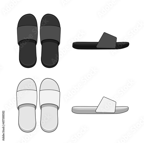 Slippers ( sandals ) vector template illustration set