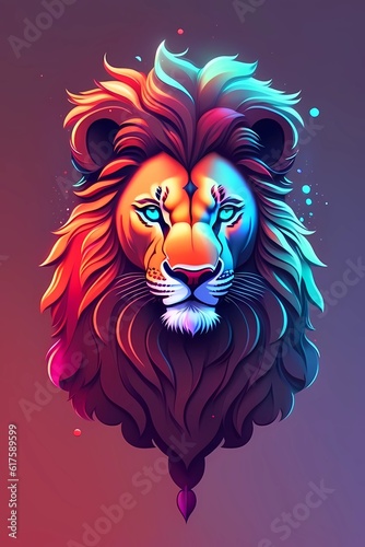 A detailed illustration of a lion head  Generative AI