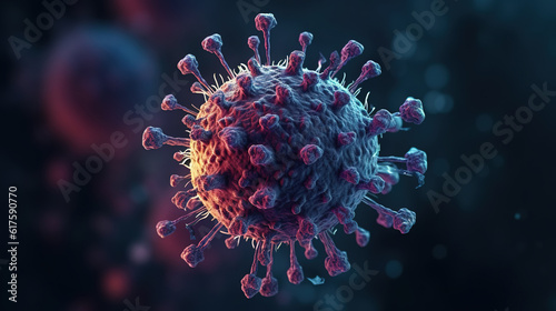 3D Coronavirus 2019-nCov novel coronavirus concept. created with generative AI technology.