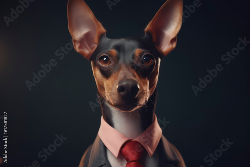 A portrait of a Dog wearing a business suit. AI Generated © Fernando