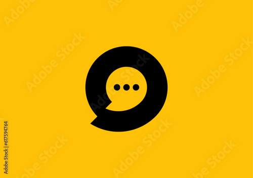 Engage in seamless communication with our clean chat symbol, featuring a bold and smooth logomark design