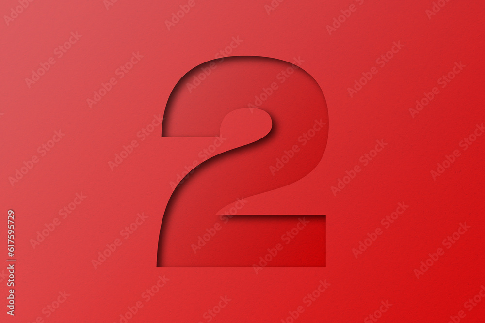 red paper alphabet paper number 2 red paper alphabet paper number 2