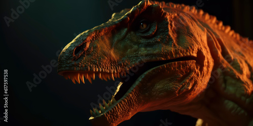 A portrait of a T-Rex. AI Generated