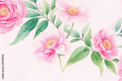 Beautiful watercolor floral art illustration