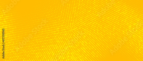 Tableau sur toile Yellow radial halftone background