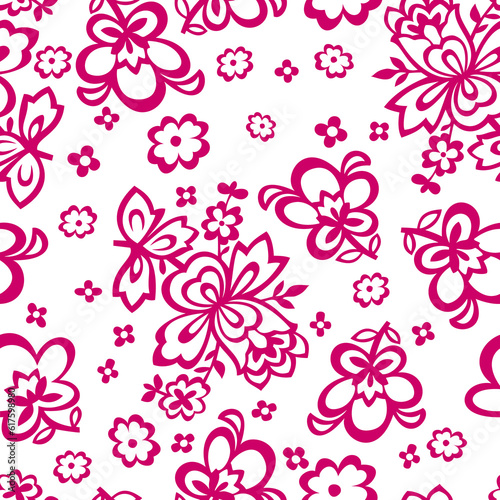 Flowers in the form of stencils seamless