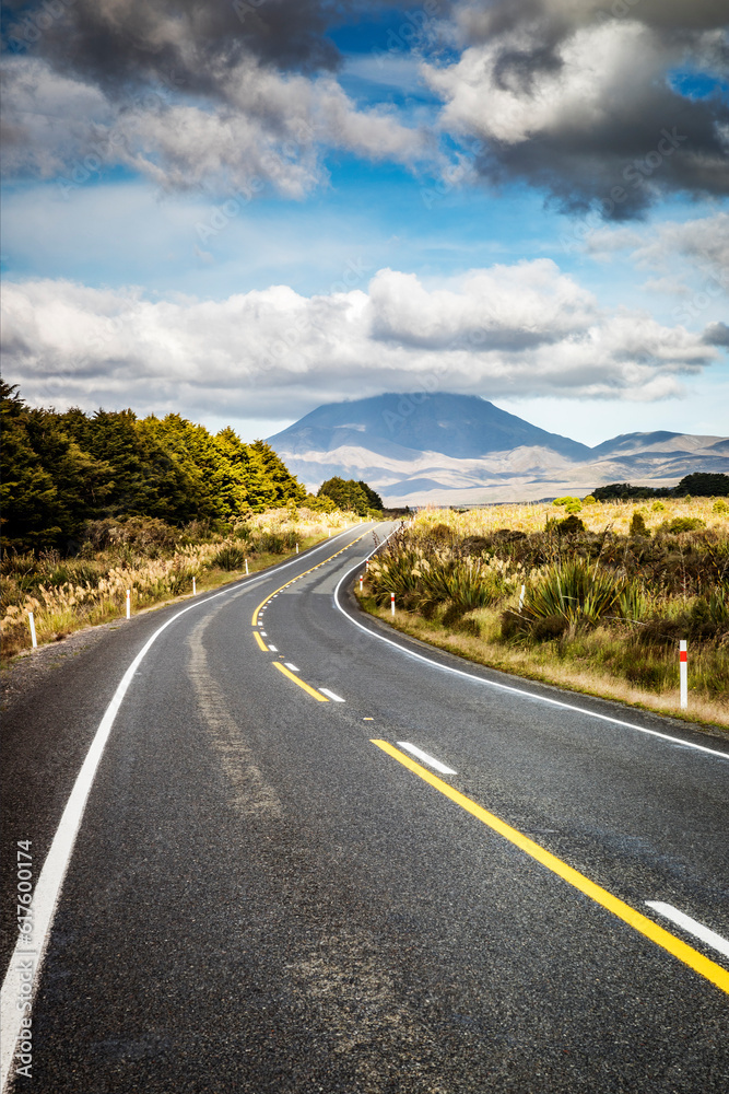 Obraz premium An image of a winding road in New Zealand