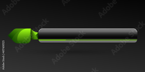 Glossy black and green abstract breaking news headline title lower third banner on black background
