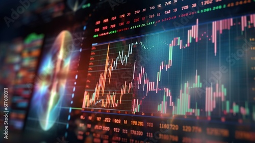 Floating Stock Chart: Analyzing Numbers and Graphs in an Upward Direction