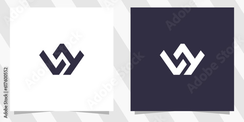 letter vw wv logo design