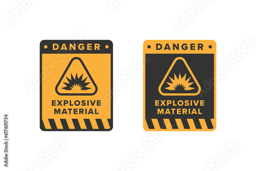 Explosive icon sign design vector, explosives hazard warning icon board
