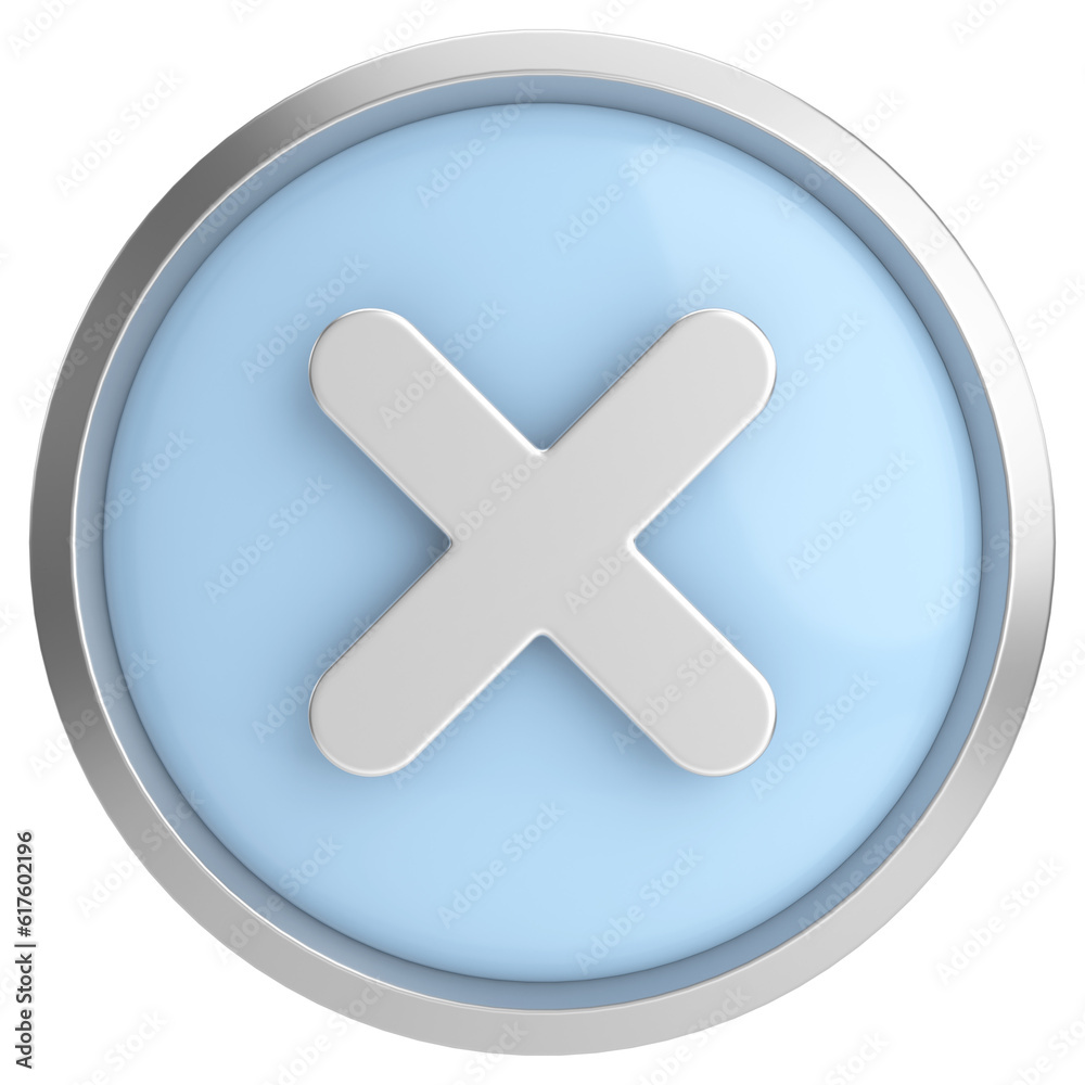 3D close button. Cross sign. 3D illustration. 3D close button. Cross sign. 3D illustration.