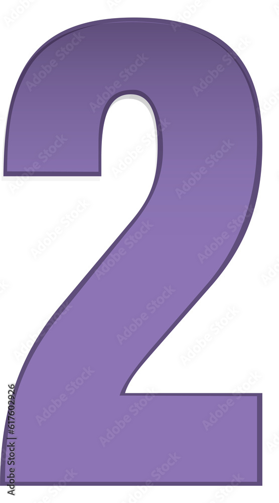 Purple font, number 2 Purple font, number 2