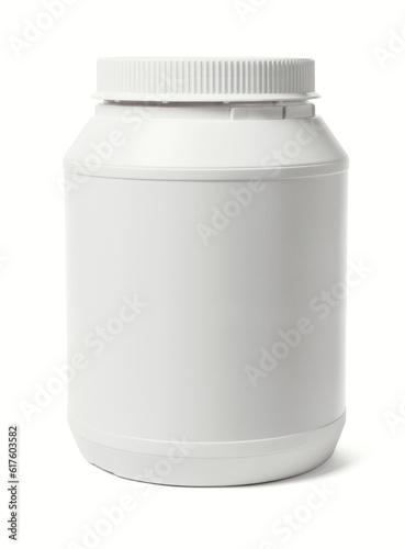 Large Plastic Container on White Background