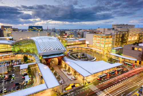 Tableau sur toile Kanazawa, Japan downtown city skyline
