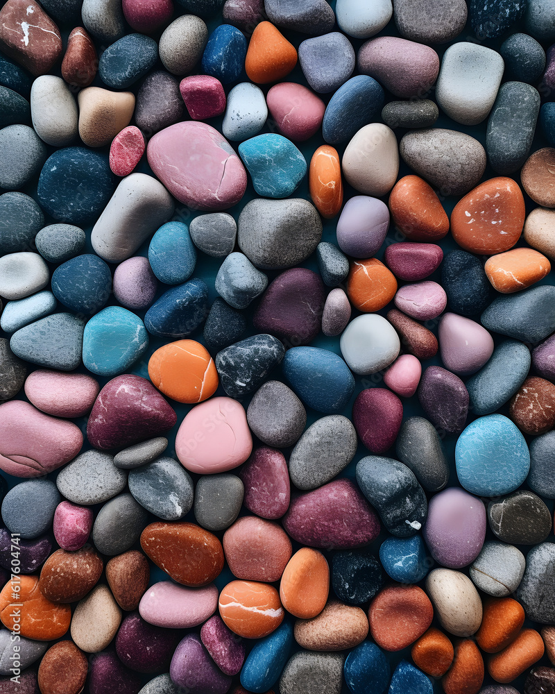 Colorful Pebble stone, Cobblestone Textured Background With Round Stones Colorful Pebble stone, Cobblestone Textured Background With Round Stones