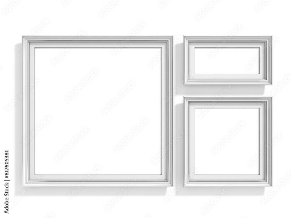 Blank picture frames. Website background template. Golden rectangular ratio. Composition set isolated on white background Blank picture frames. Website background template. Golden rectangular ratio. Composition set isolated on white background