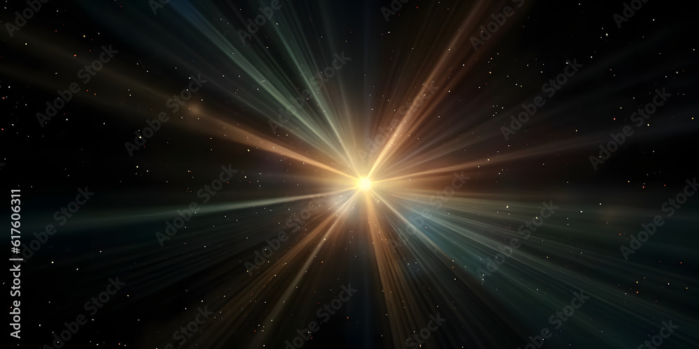 Digital lens flare isolated in black background