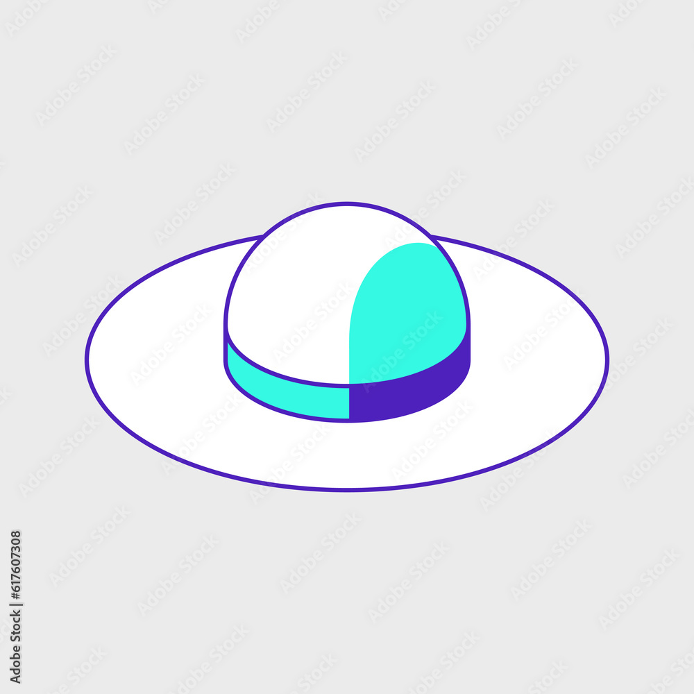 Sun hat isometric vector illustration Sun hat isometric vector illustration