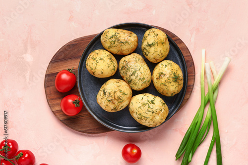 Boiled new potatoes with fr...