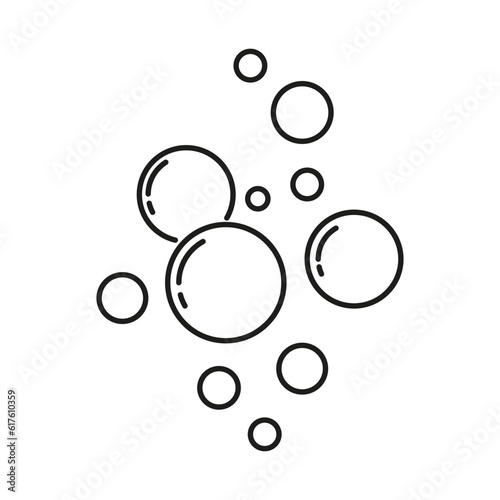Bubbles vector outline icon, bubble vector line icon isolated on white background, soap foam icon, oxygen bubble pictogram sign symbol illustration.