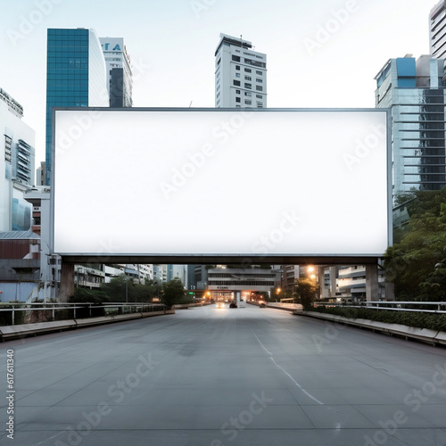 Blank billboard on city way