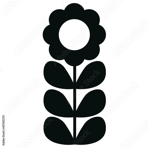 Φωτογραφία Retro flower mod abstract floral shapes