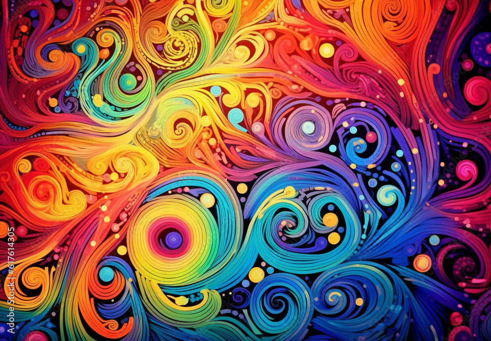 doodle style lines evoke the mesmerizing patterns of rolling sea waves or vibrant clouds in the colorful sky, creating a captivating visual experience. Generative AI. doodle style lines evoke the mesmerizing patterns of rolling sea waves or vibrant clouds in the colorful sky, creating a captivating visual experience. Generative AI.