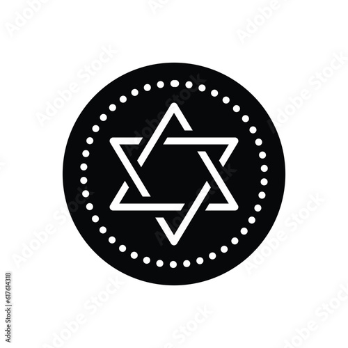 Black solid icon for jewish 