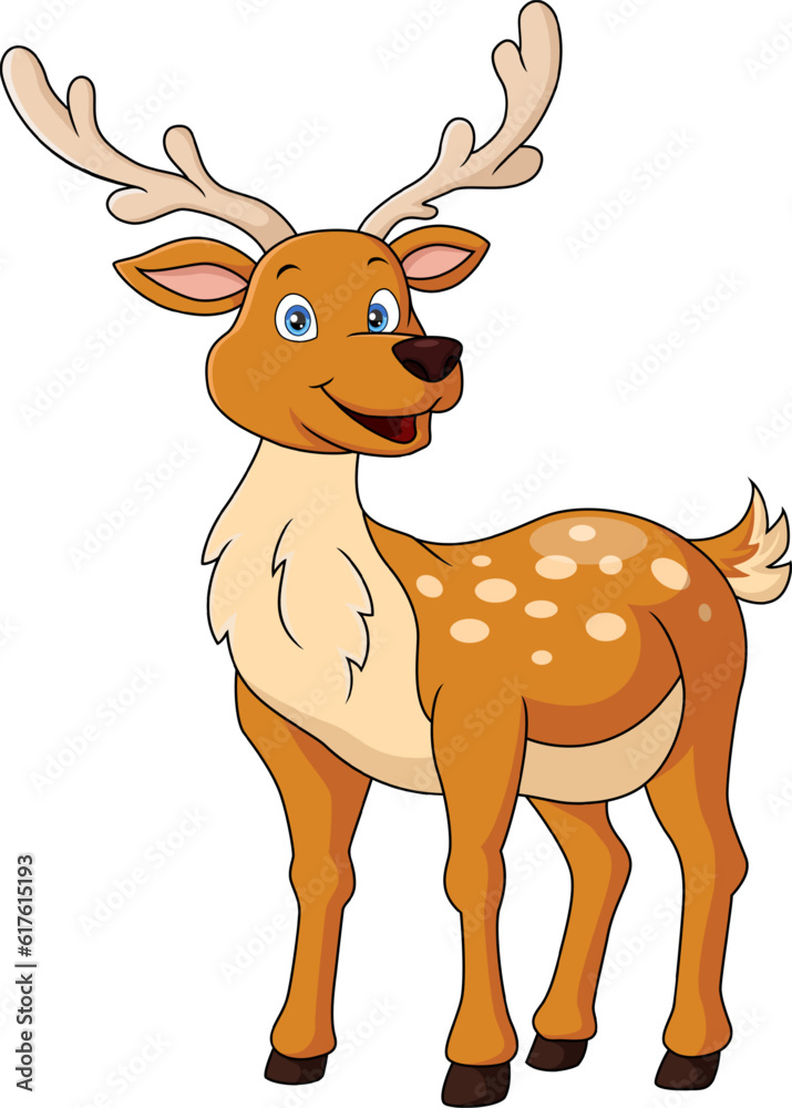 Cute deer cartoon on white background Cute deer cartoon on white background