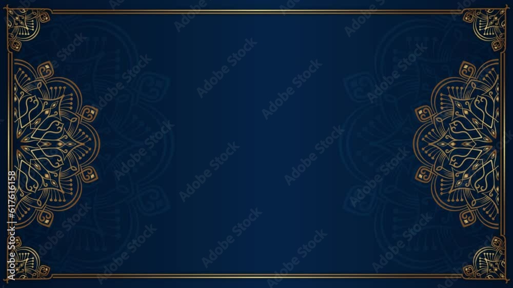 motion background, with golden mandala ornament