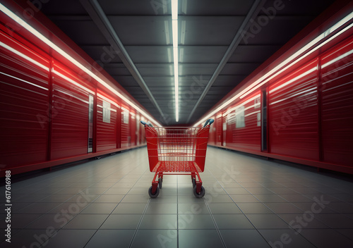 Supermarket Shopping: Trolley in the Aisles, Shopping cart in a supermarket