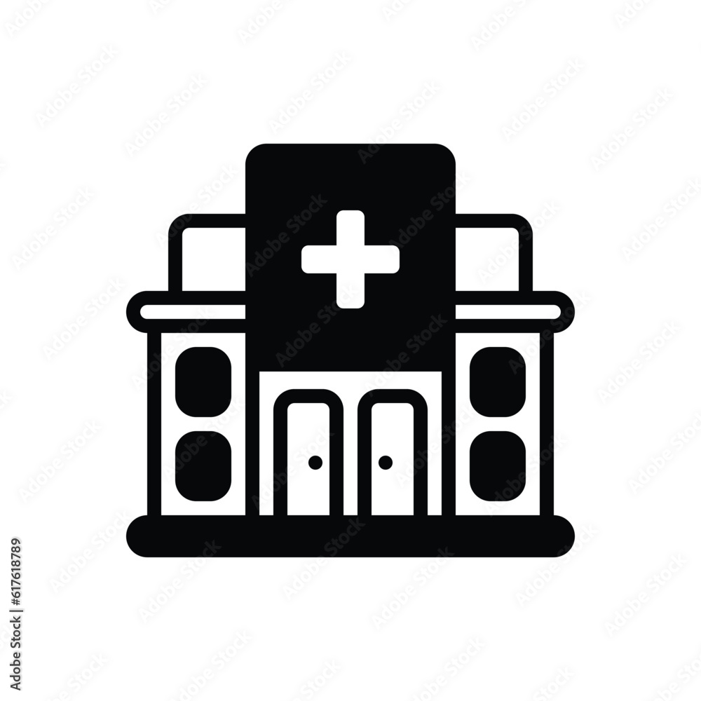 Fototapeta premium Black solid icon for clinics 