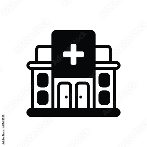 Black solid icon for clinics 