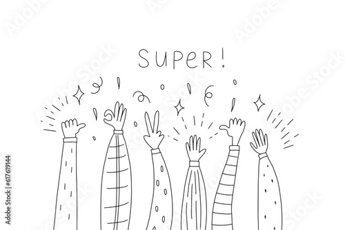 Super hand gesture sketch. Doodle style vector illustration for your design © Ольга Агуреева