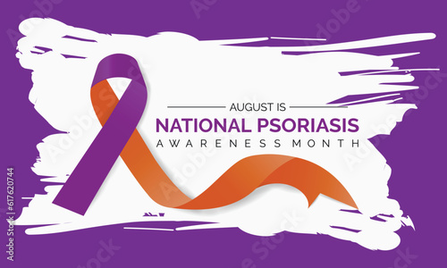 Psoriasis Awareness Month observed in AUGUST.  Poster  and banner design template.