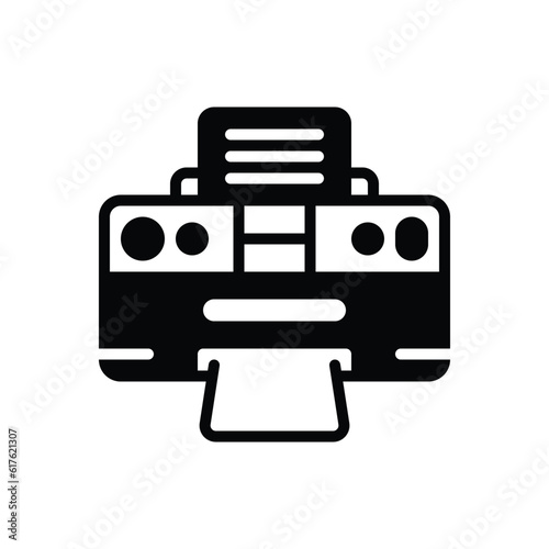 Black solid icon for print 