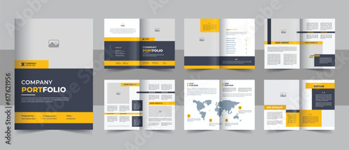 Tela Corporate business presentation guide brochure template with cover, back and ins